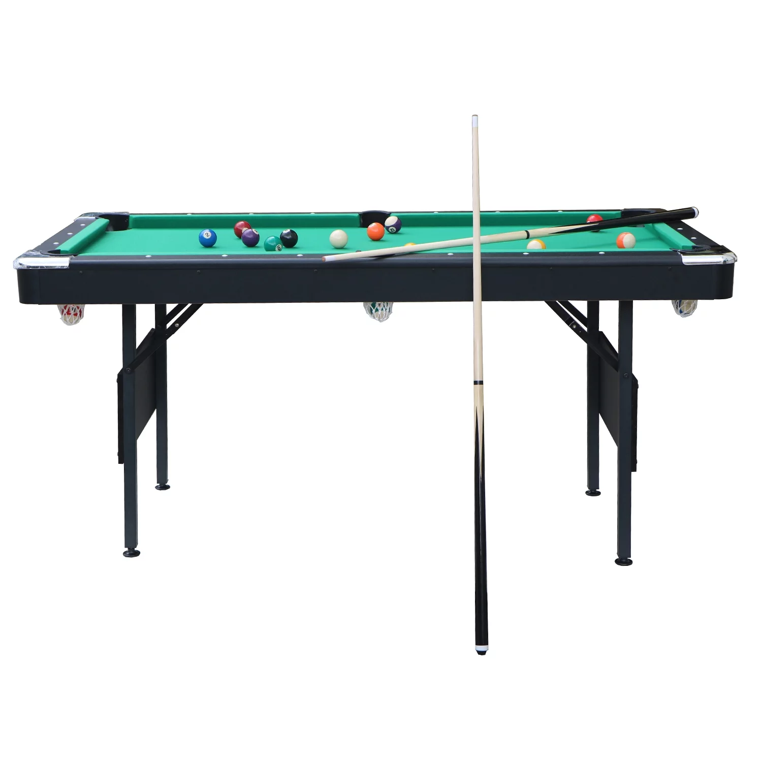 SEGMART Billiards Table - Portable Pool Table - Includes Full Set of Balls, 2 Cue Sticks, Chalk, and Felt Brush， Green - Curated Treasures Market