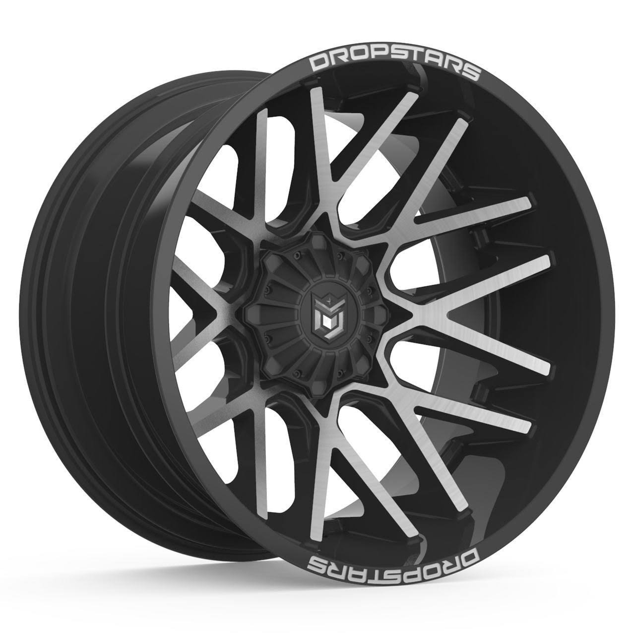Dropstars 654mb Deep Concave 20x9 8x180 +18mm Black/Machined Wheel Rim