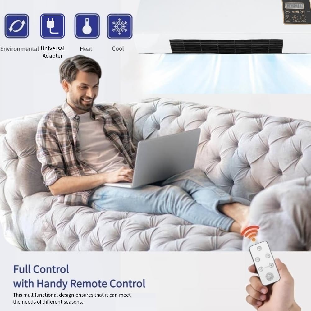 Portable Air Conditioners, Mini Air Conditioners Fan, Heater Portable Wall Mounted Air Conditioning Hot Fan for Small Room Bedroom Office Home