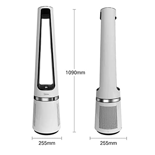 WYH Oscillating 90° Tower Quiet DC Motor Stand Floor Fan 12 Speed Setting Pedestal Remote Control Quiet Bladeless Floor Fan for Bedroom