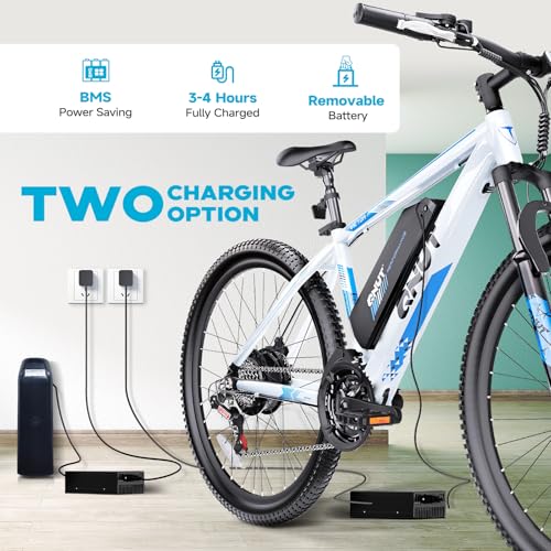 Electric Bike for Adults, 350W 26" Ebike for Teens 21 Speed 20Mph Up to 40Mile with Dual Disc Brake Commute E-Bike E-MTB for Men Women Electric Bicycles UL 2849 Tested
