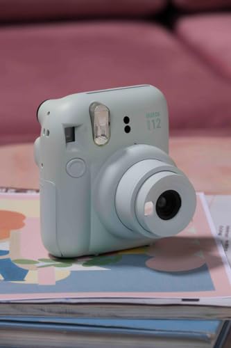 Fujifilm Instax Mini 12 Instant Camera Pastel Blue with 40 Sheets Fujifilm Instax Mini Film Bundle, Sunshine Photo Microfiber Cleaning Cloth Included