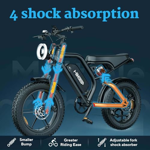 Electric Bike for Adults - K6 20 x 4 Inch Fat Tire, 750W/Peak 1500W Motor, 48V15AH Detachable Battery, 4 Riding Modes Electric Dirt Bike, 7 Speed Electric Motorcycle,20MPH UL 2849 Certified