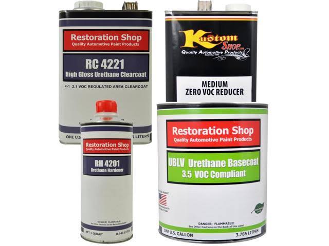 Sunset Orange Low VOC Urethane Basecoat/Clearcoat Car Auto Paint Complete Medium Gallon Kit - Restoration Shop