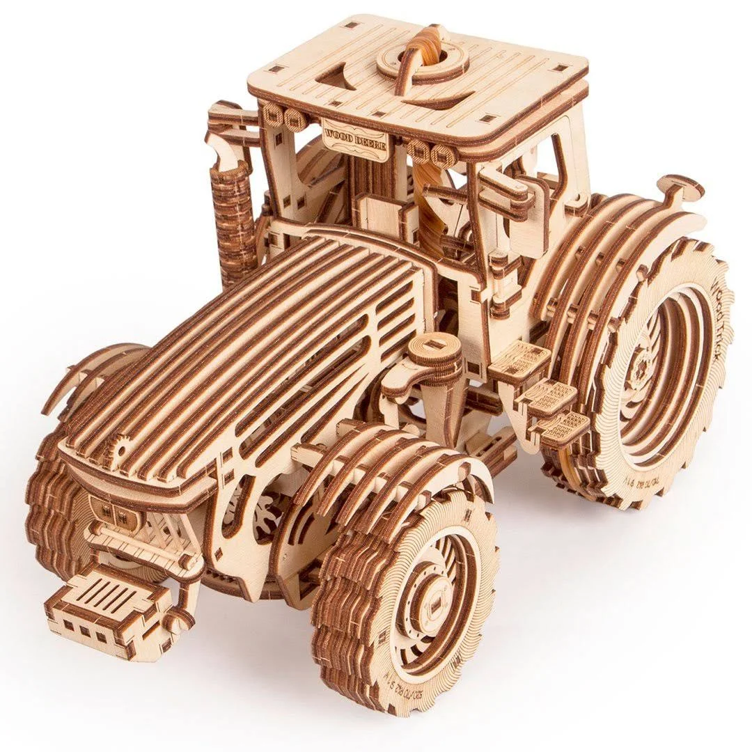 Tractor - 3D Wooden Mechanical Model Kit by WoodTrick.