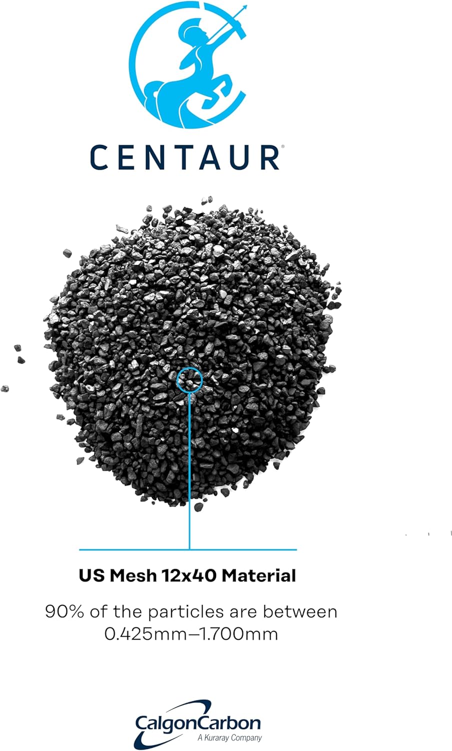 Calgon Carbon Centaur XL Catalytic Granulated High Performance Activated Carbon for Water/Air Filter Refill, 23 lb Approx. - Made in The USA – Certified Calgon Carbon Product