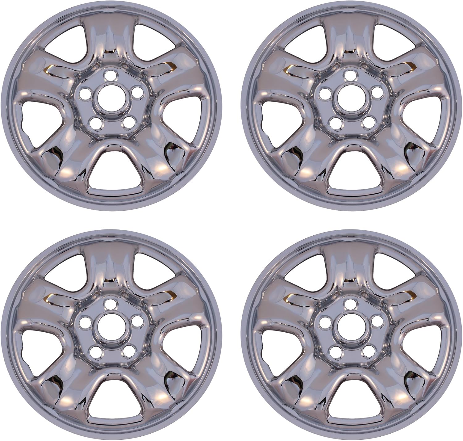 New Set of 4 Chrome 16 Wheel Skin Hub Caps for 2012 - 2013 Honda CRV 5 Spoke Steel Rim