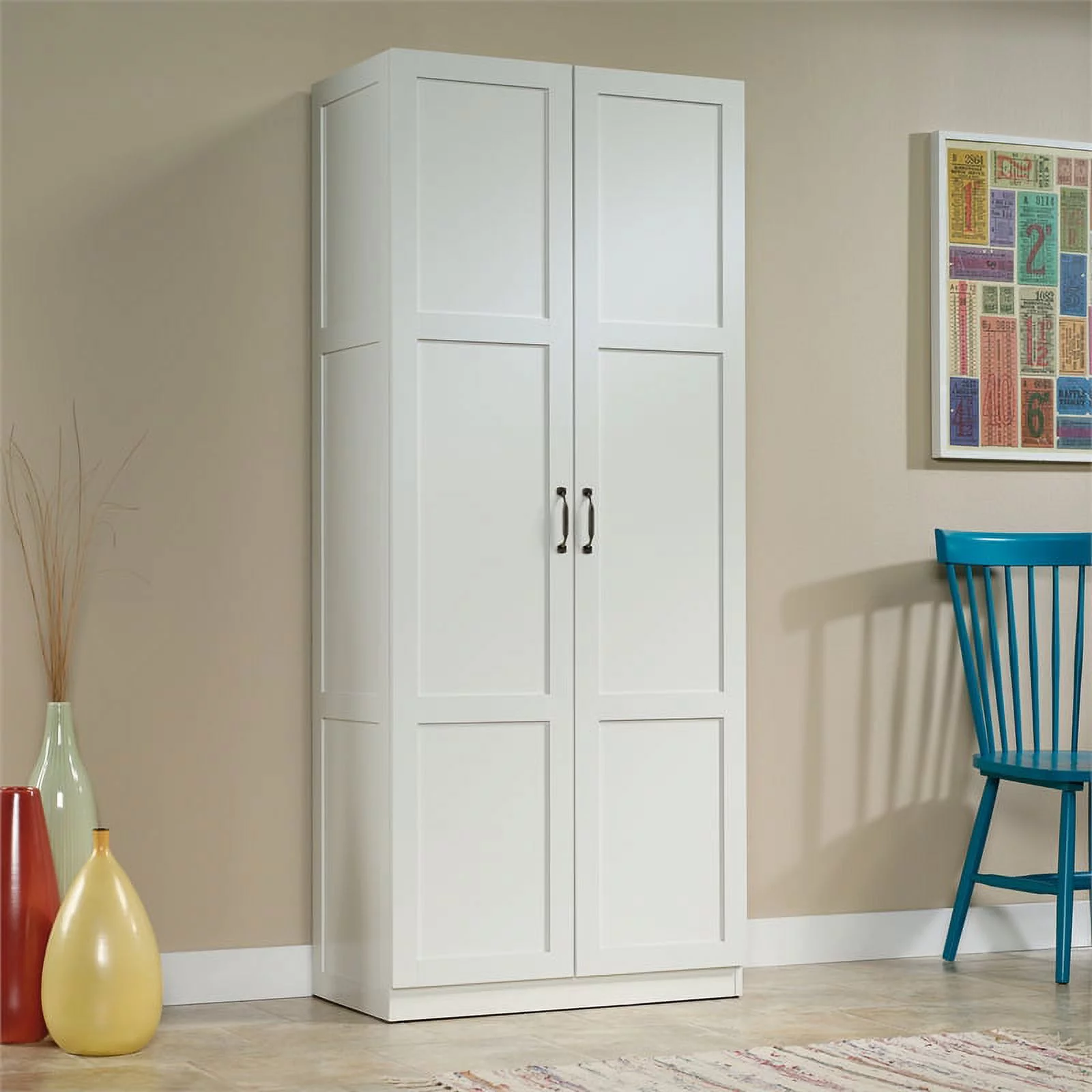 Scranton &amp; Co Traditional 2 Door Storage Cabinet in White