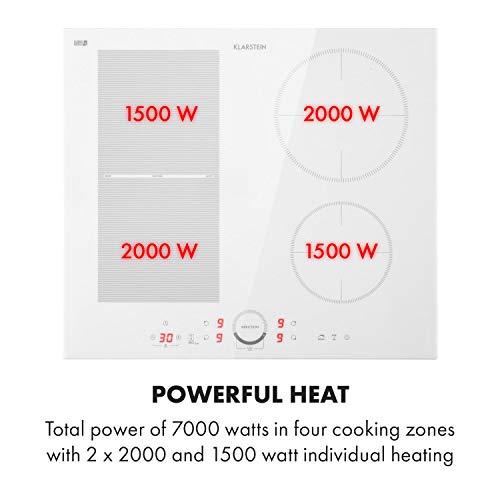 Klarstein Delicatessa - Hybrid Induction Hob, Built-in, Self-Sufficient, ThermoBoost, 9 Levels, Flex Zone, Residual Heat Indicator, Stop & Go, Timer, Touch Panel, Glass Ceramic, Frameless