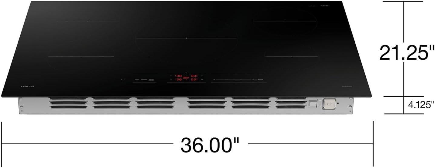 Samsung NZ36C3060UK/AA 36" Smart Induction Wi-Fi in Black Cooktop Range