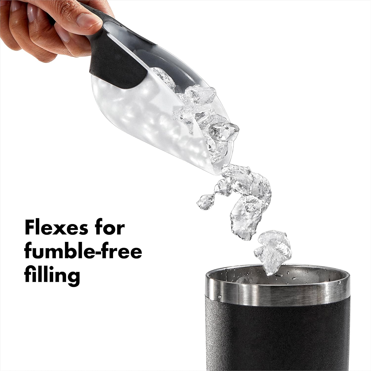 Euhomy Nugget Ice Maker Countertop, Ice Maker 26-30lbs/Day, Self-Cleaning & Auto Water Refill Pellet ice Maker, Sonic Ice Maker for Home/Kitchen/Office(Sliver) & OXO Good Grips Flexible Scoop