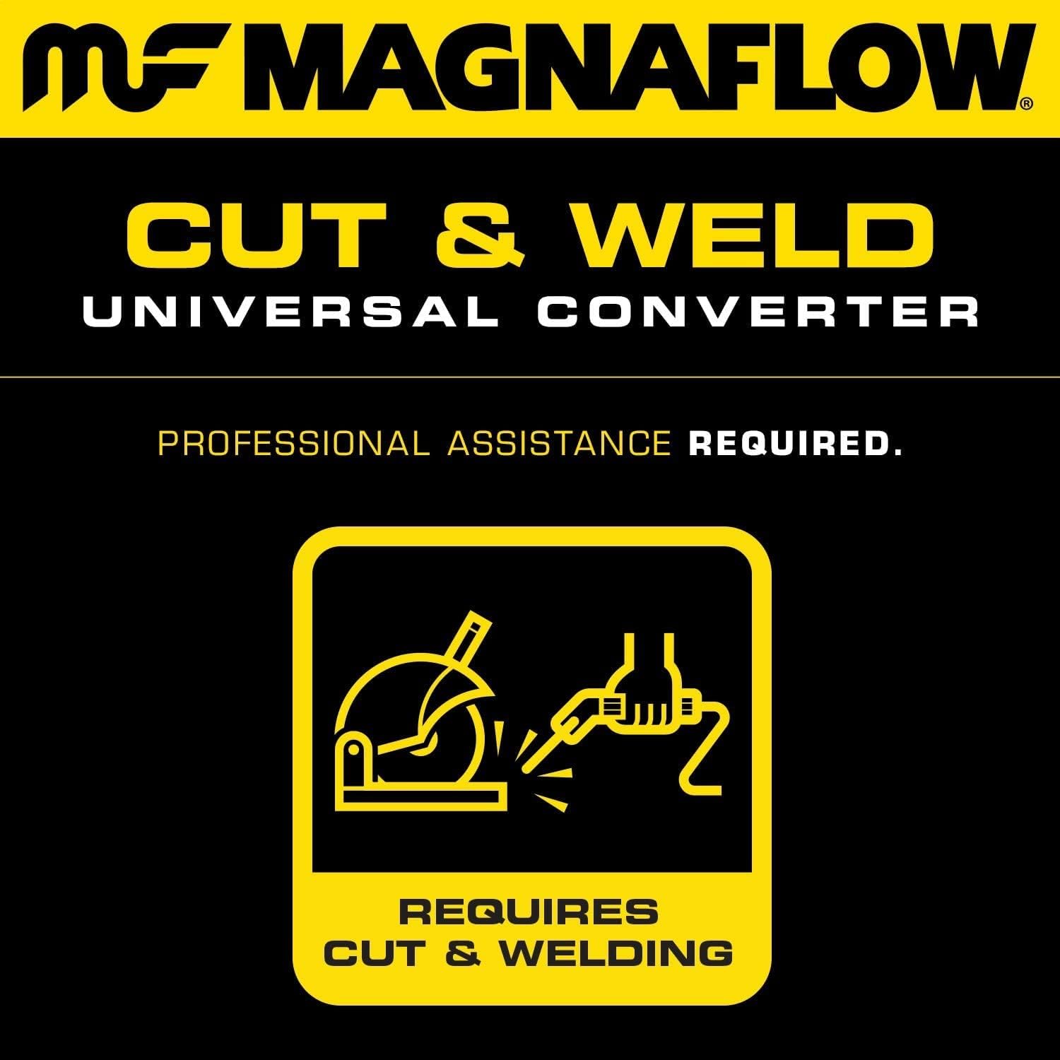 MagnaFlow Universal Catalytic Converter California Grade CARB Compliant 334009 - Stainless Steel 3in Inlet/Outlet Diameter, 16in Overall Length, No O2 Sensor - CA Legal Replacement