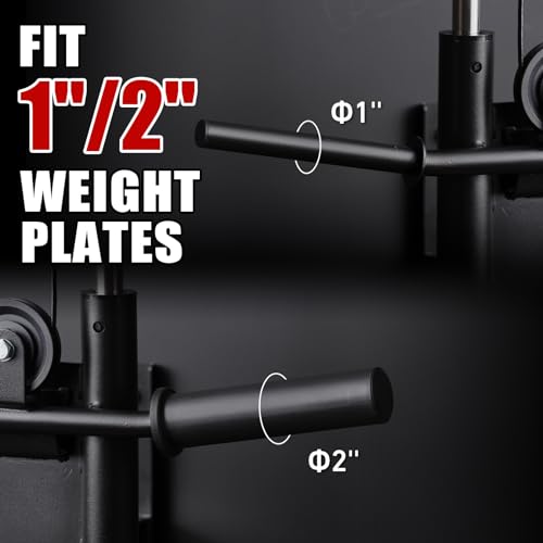 ER KANG Wall Mount Cable Station, Cable Crossover Machine with 18 Positions Dual Pulley System for Home Gym Fitness Equipment
