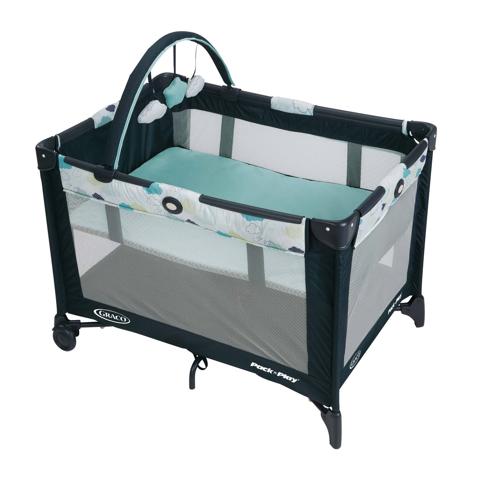 Graco Pack 'n Play Playard with Automatic Folding Feet - Stratus , Gray - Megean