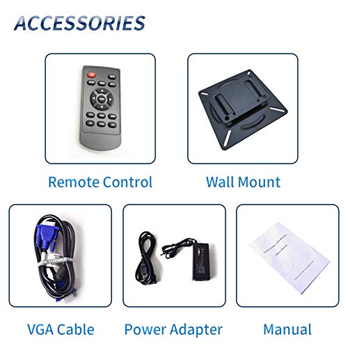 19.5" CCTV Monitor, 16:9 1600x900 BNC Monitor BNC/YPbPr/VGA/HDMI/Audio in Out, VESA Wall Mounting TFT LCD Security Camera Monitor for Home Surveillance Systems PC STB DVR