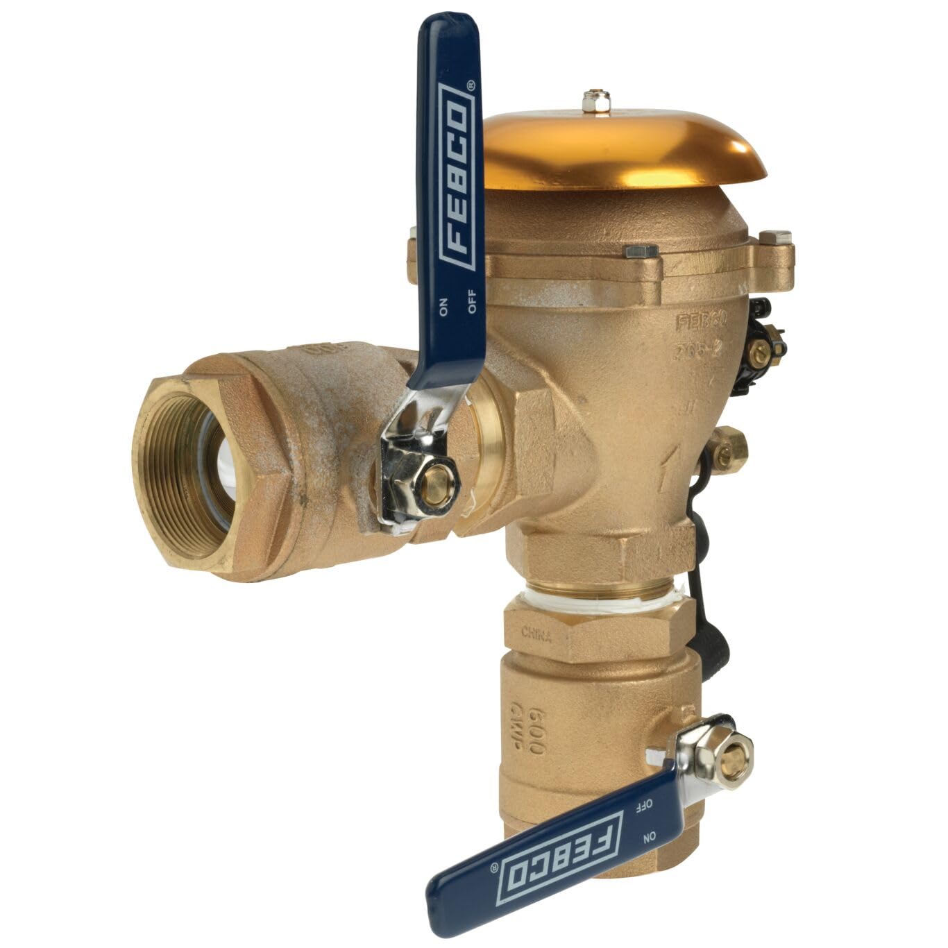 Febco T765HBV 2" Bronze Pressure Vacuum Breaker Backflow Preventer with Quarter Turn Shutoffs and Smart Enabled Ready Freeze Sensor, 2 Inch