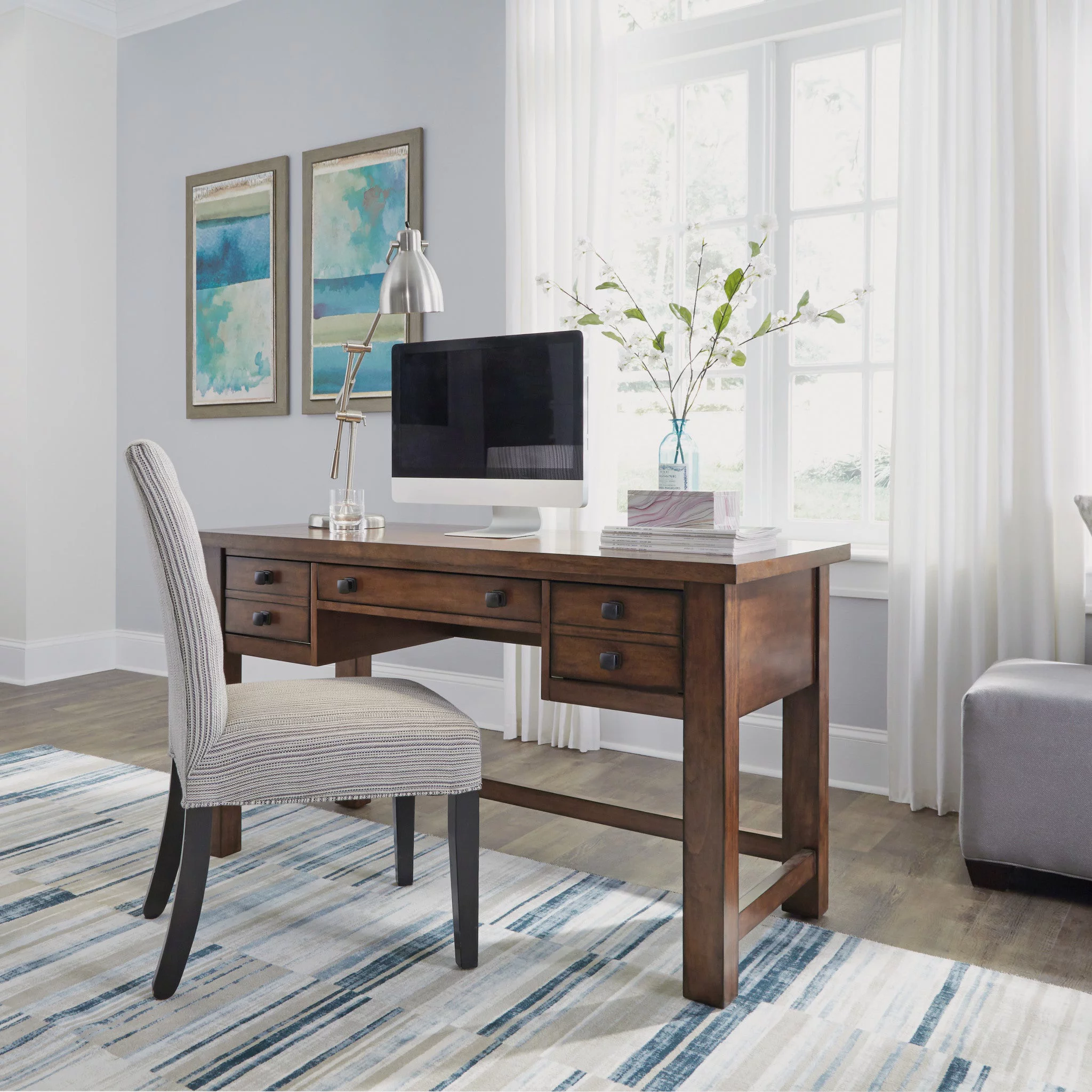 Homestyles Tahoe Wood Writing Desk in Brown