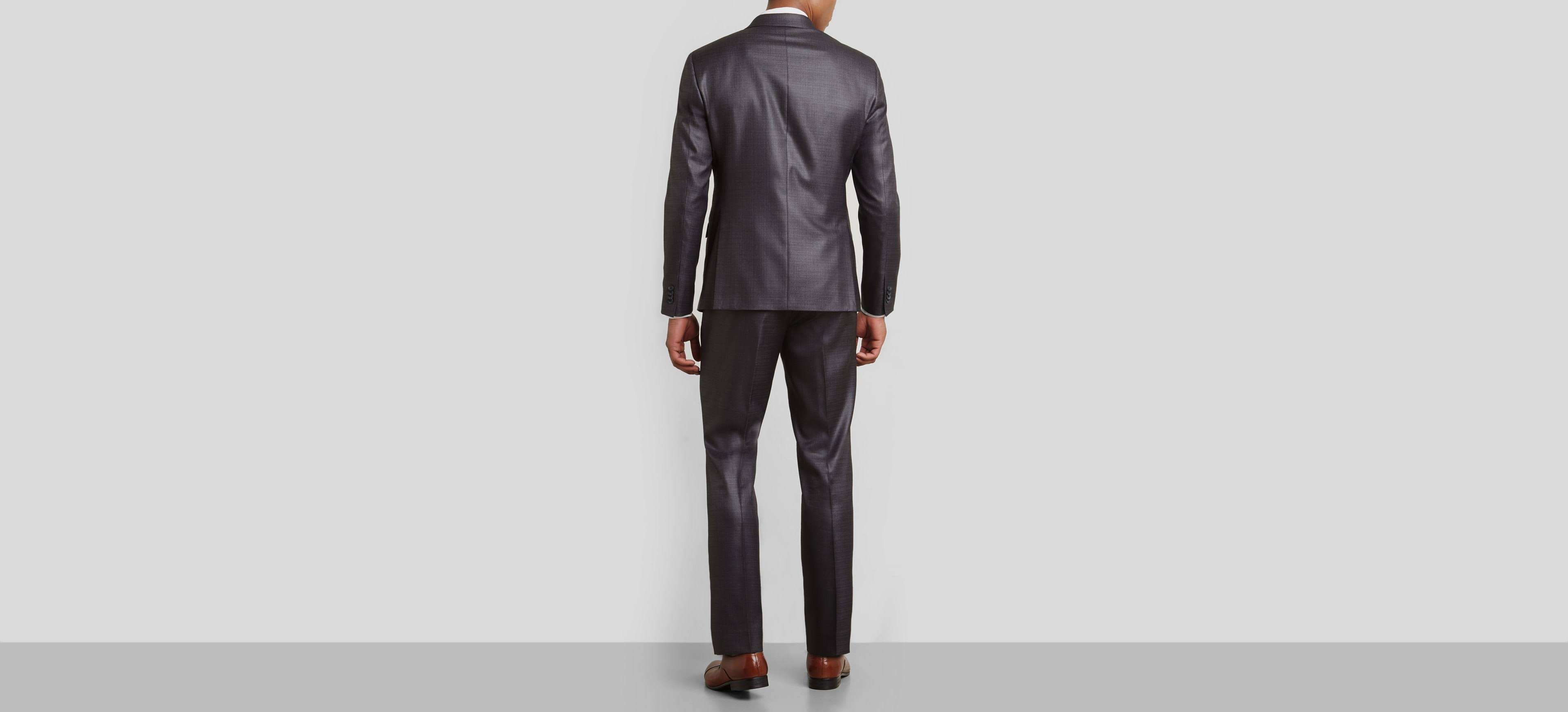 Kenneth Cole Reaction Men&s Techni-Cole Basketweave Slim-Fit Suit - Gray 40r