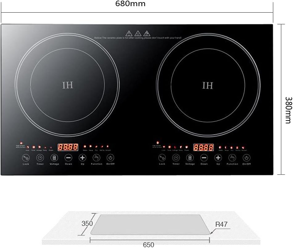 Portable Electric Induction Cooker 2200W 8 Levels Electric Dual Induction Cooker Cooktop Countertop Double Burner