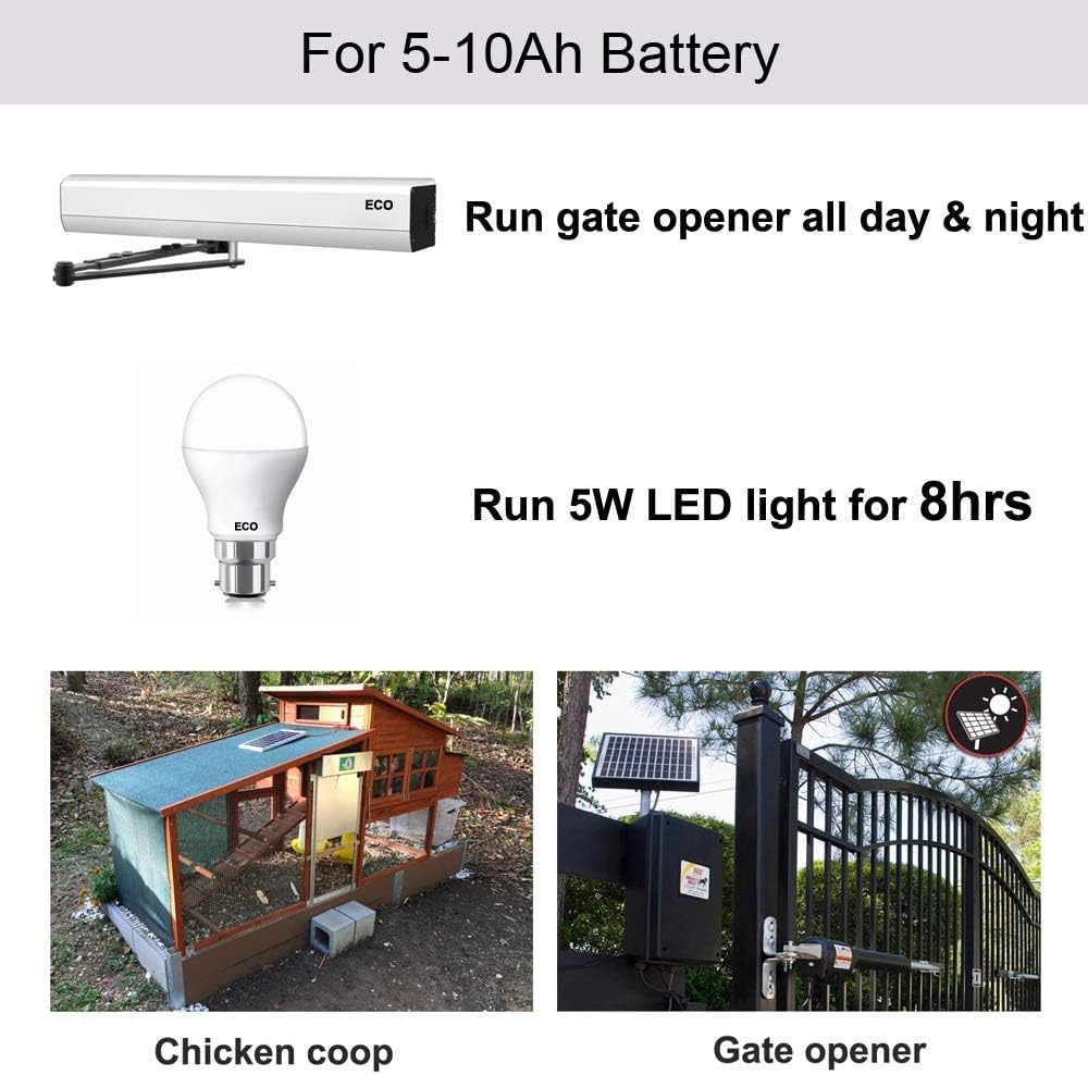 ECO-WORTHY 25 Watts 12V Off Grid Solar Panel SAE Connector Kit: Waterproof 25W Solar Panel + SAE Connection Cable +10A Charge Controller for Car RV Marine Boat 12 Volt Battery