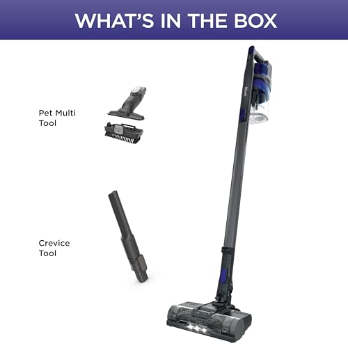 Shark | Pet Cordless Vacuum Cleaner | LED Headlights | Removable Handheld Vacuum for Pet Hair | Crevice Tool & Pet Multi-Tool Included | 40min Runtime | For Carpet & Hard Floors | Grey | IX141
