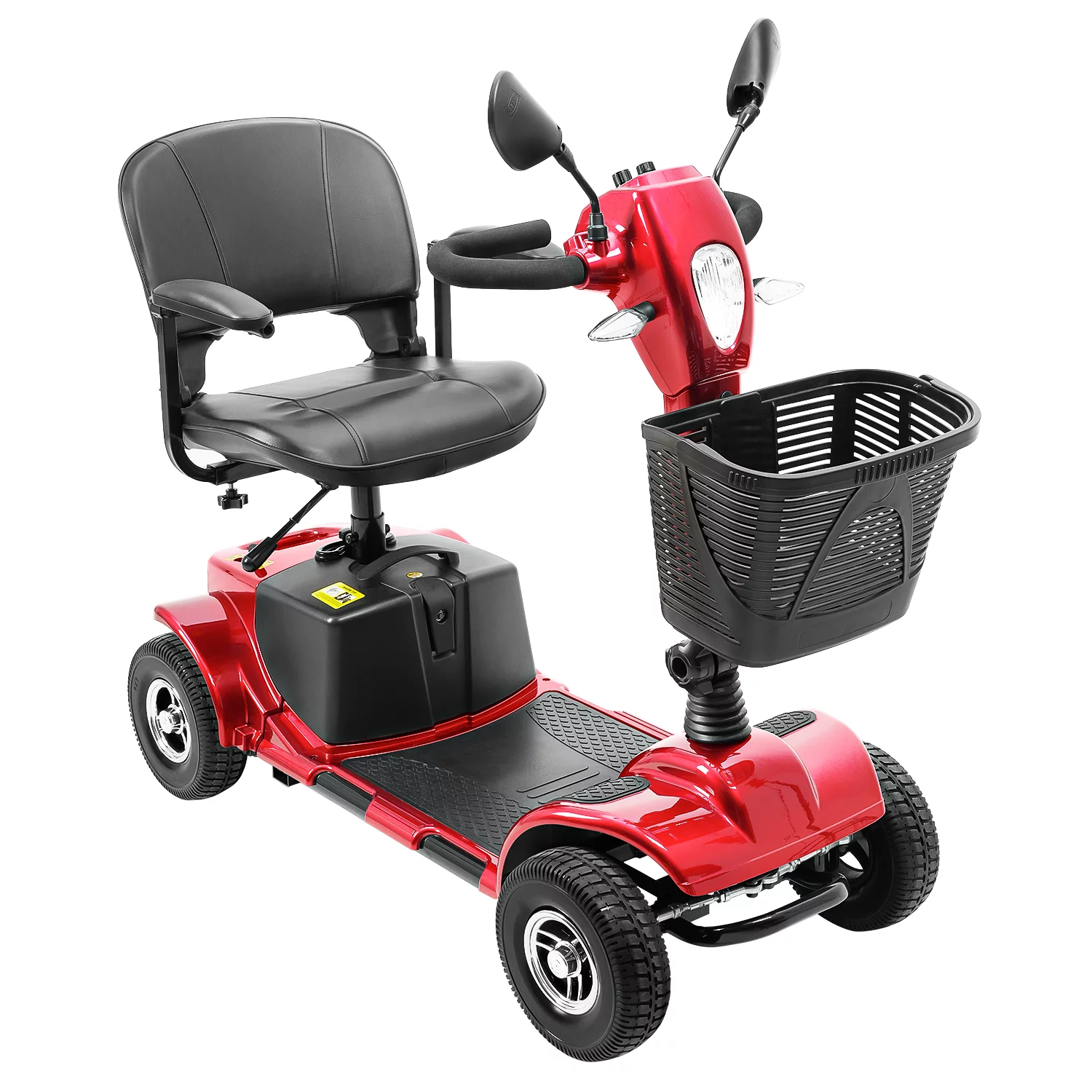4 Wheel Electric Powered Mobility Scooter for Seniors,Gift for Elderly, Red - Curated Treasures Market