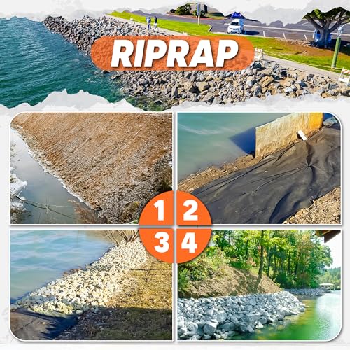 PAMAZY Non Woven Geotextile Fabric (Gloves & Scissors Included), 50 Years Fabric, Heavy Duty Drainage Fabric for French Drains, Landscaping, Driveway, Weed Control, Construction, Underlayment
