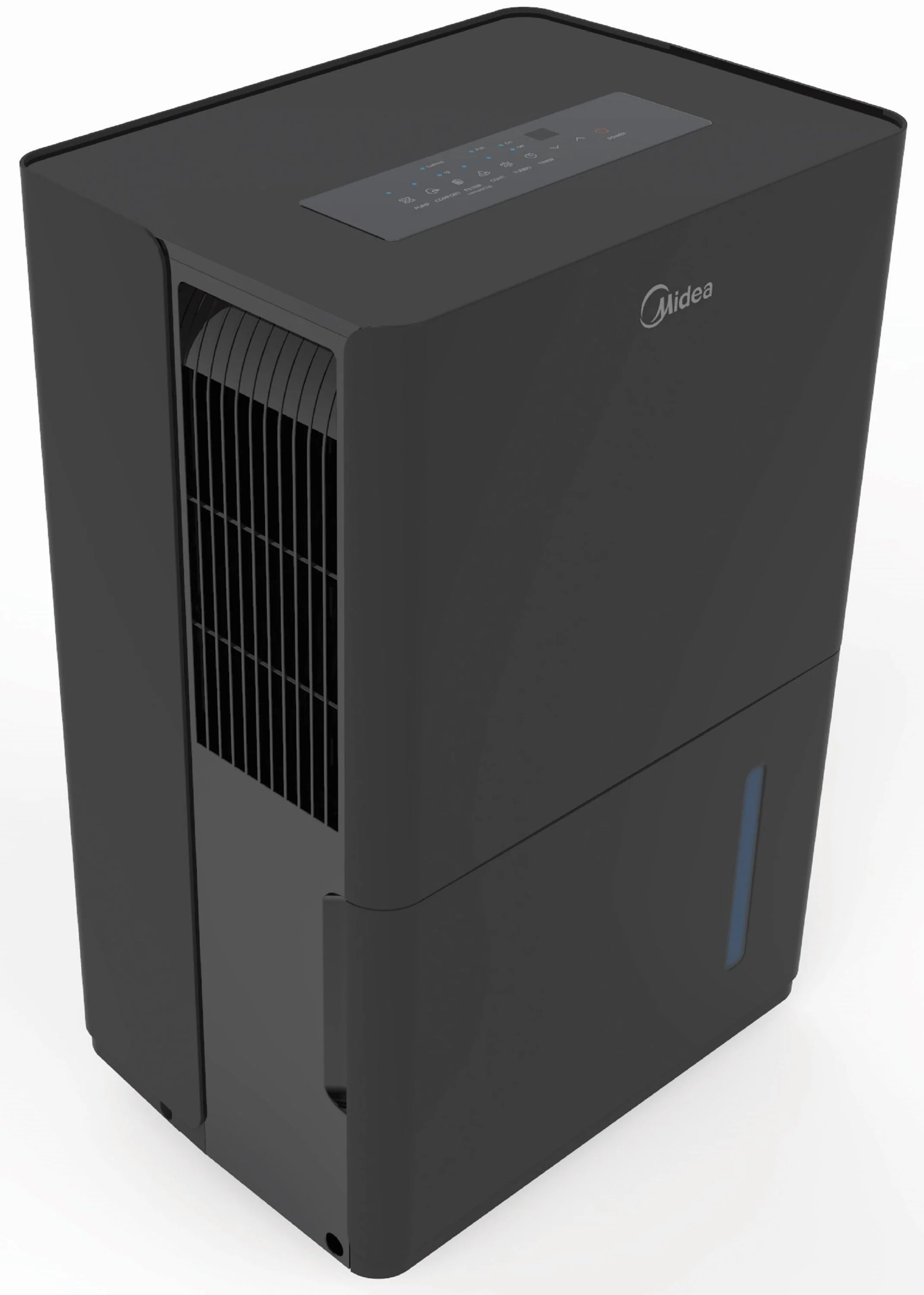 Midea 50-Pint Smart Dehumidifier with Pump - Wet Rooms, Energy Star, For Areas up to 4,500 Sq. ft., Black, MAD50PS1WBL