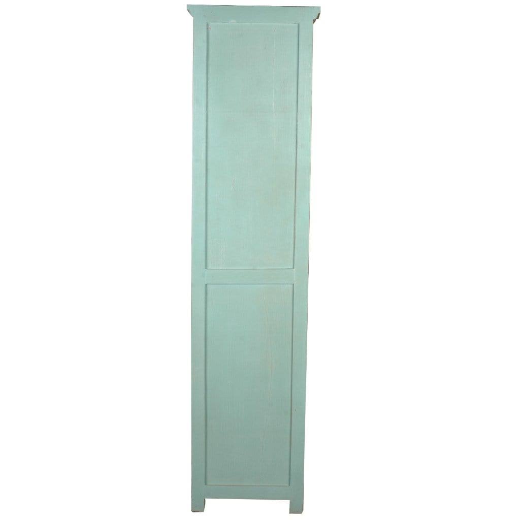 Sunset Trading Cottage Tall Narrow Cabinet | Teal | Natural Raftwood