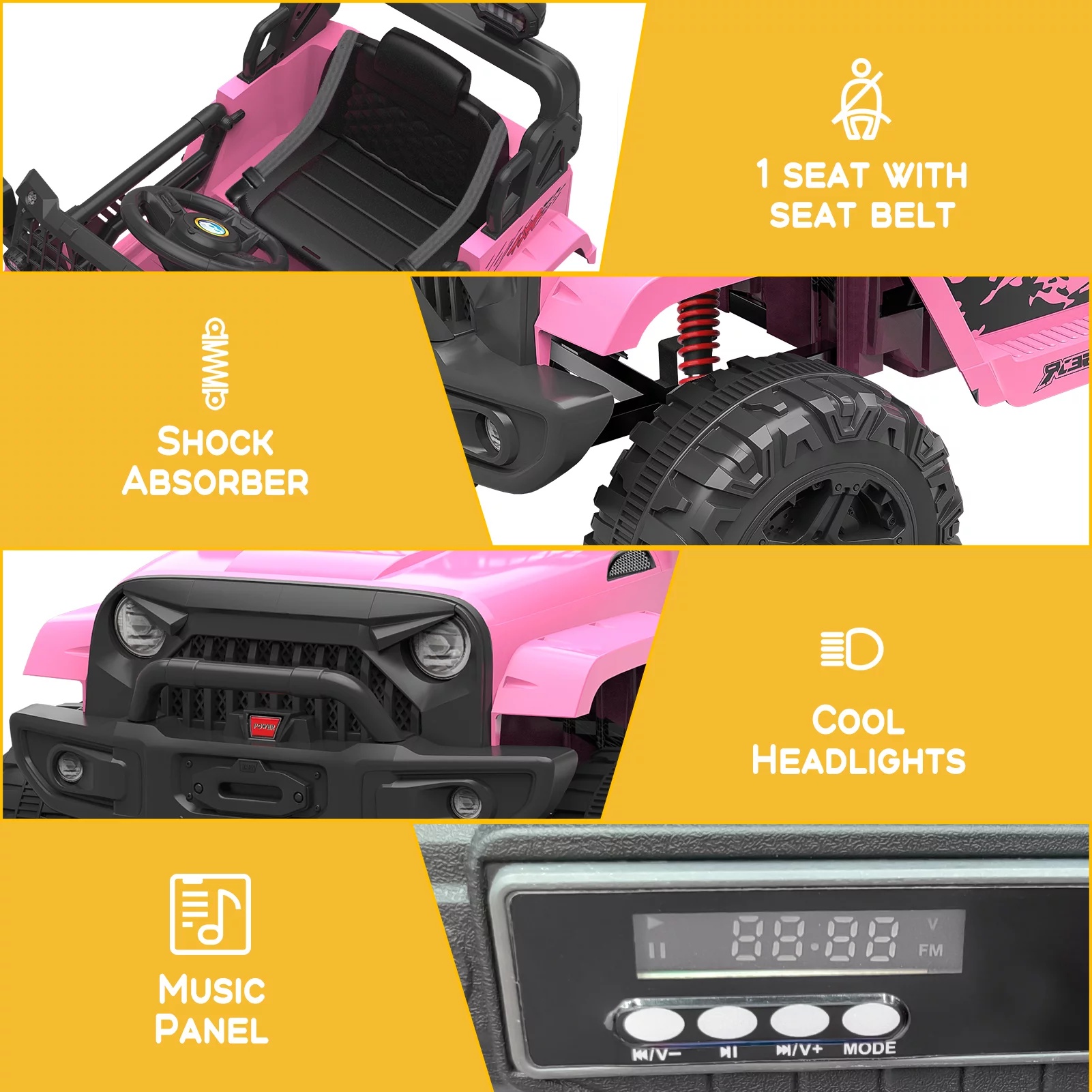 Sakiyrr 2-Seater Kids Ride on Car with Remote Control, 24V Electric Vehicle Toy with Storage Space, Red
