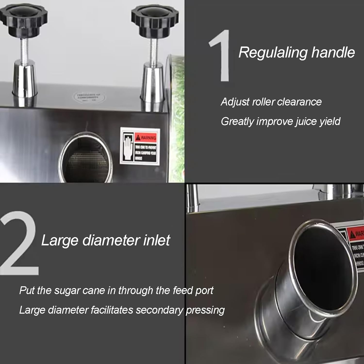 Manual Sugarcane Juice Machine, Hand Crank Sugarcane Juicer with Handwheel, Efficient Juicing 110 Lbs Output Per Hour, Suitable for Fruit Stores Cold Drink Stores Restaurants and Hotels