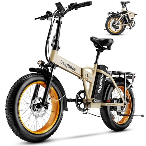 1000W Folding Electric Bike, 48V 20AH Large Removable Battery E Bike, 30+MPH, 80 Miles Max Range, 20" Fat Tire Electric Bike for Adults, Adult Electric Bicycles for Commute Beach Snow