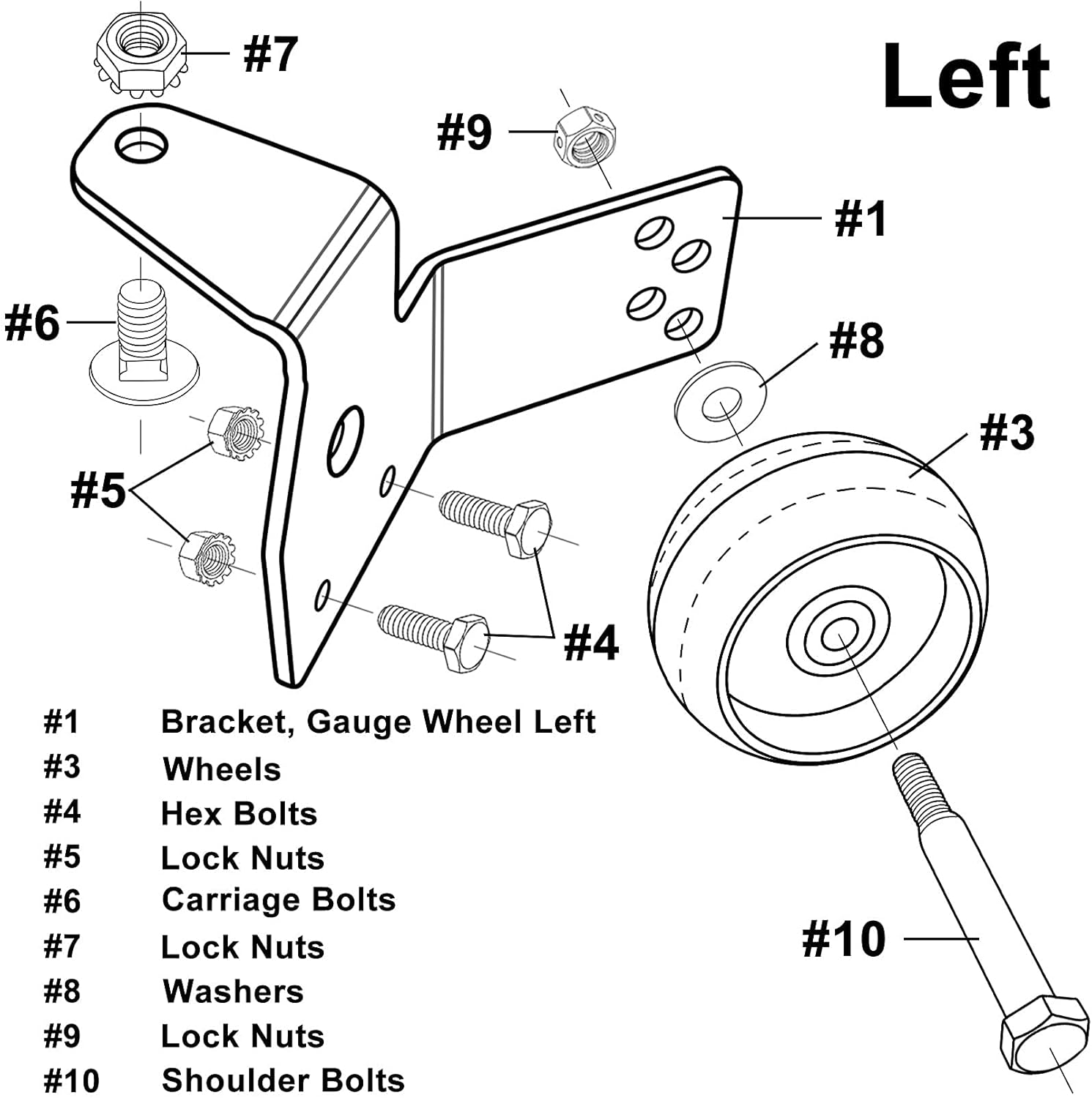 KOOTANS 42" Deck Gauge Wheel Bracket Kit for Husqvarna AYP Poulan Ariens Craftsman 532181040 525509501 YTH22V42 YTH2042 YTH18542 GWN42B Lawn Mowers and Tractors Pack of 2