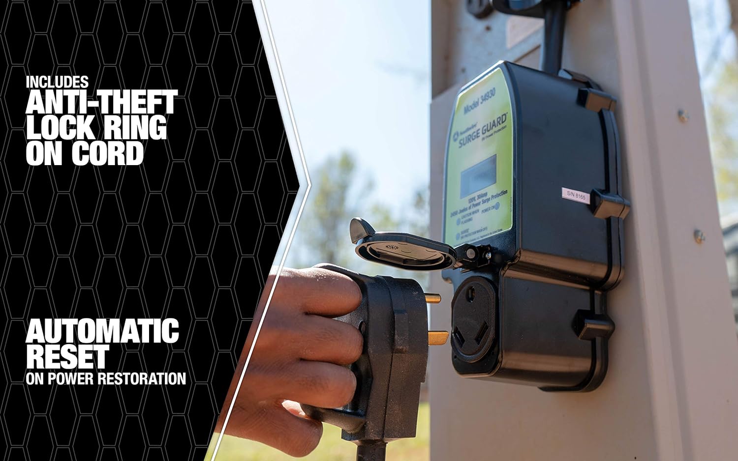 Southwire 34930 Surge Guard 30A - Full Protection Portable with LCD Display Black