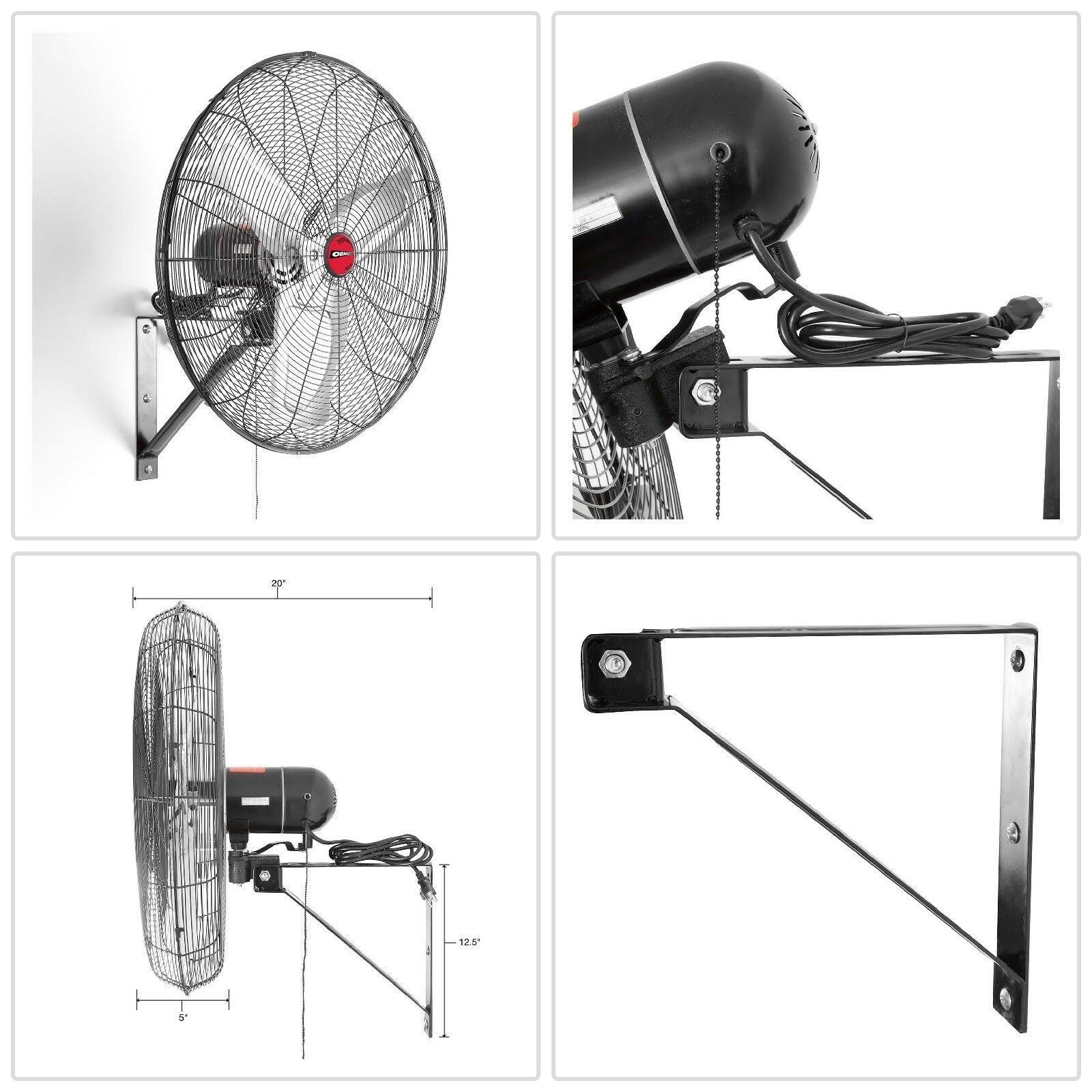 OEMTOOLS 24883 24 inch Oscillating Wall Mount Fan