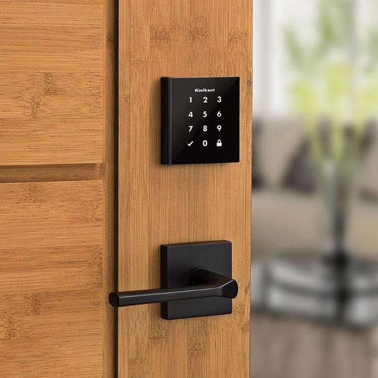 Kwikset 954OBN Obsidian Touchscreen Electronic Deadbolt with Z-Wave - Satin Nickel
