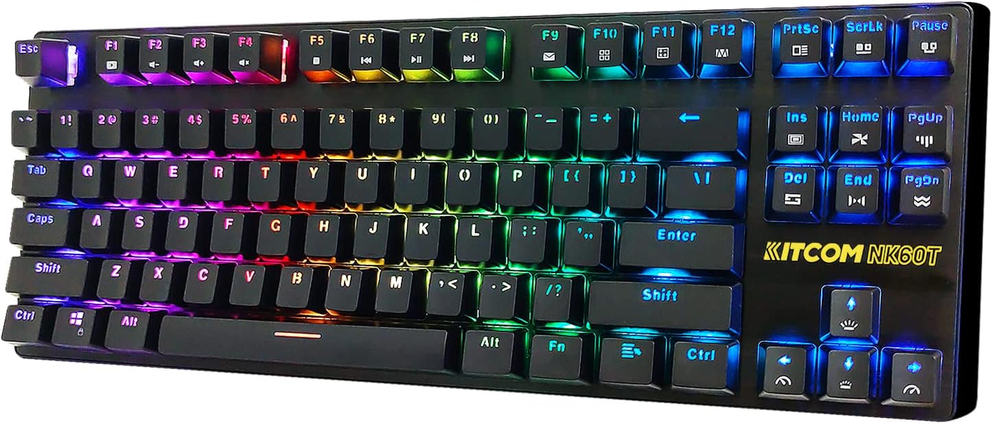PC Gaming Keyboards RGB Backlit Mechanical Keyboard ABS keycap Programmable Macro Detachable USB Wired Keyboard for Windows PC（104 Keys Blue Switch
