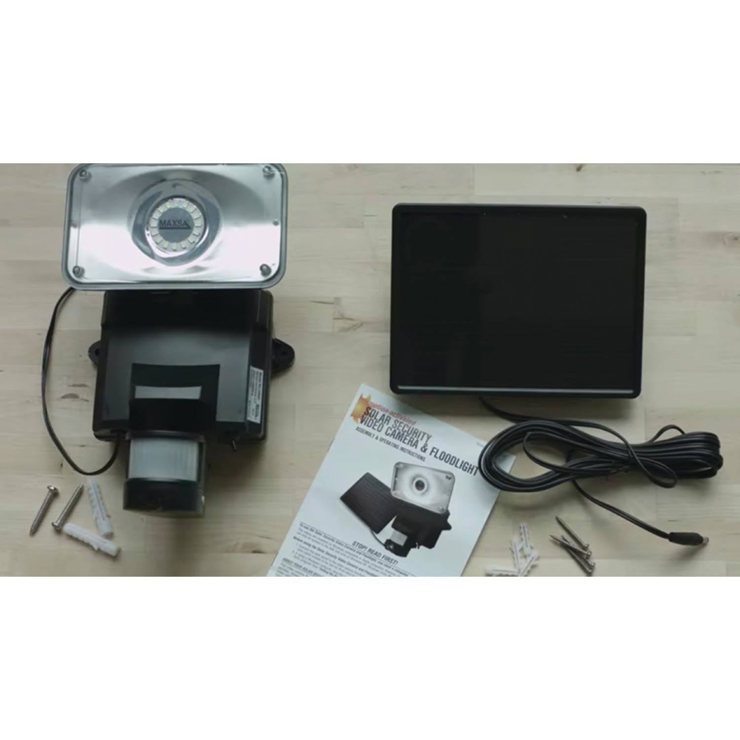 Maxsa Innovations Solar Powered Security Video Camera Floodlight