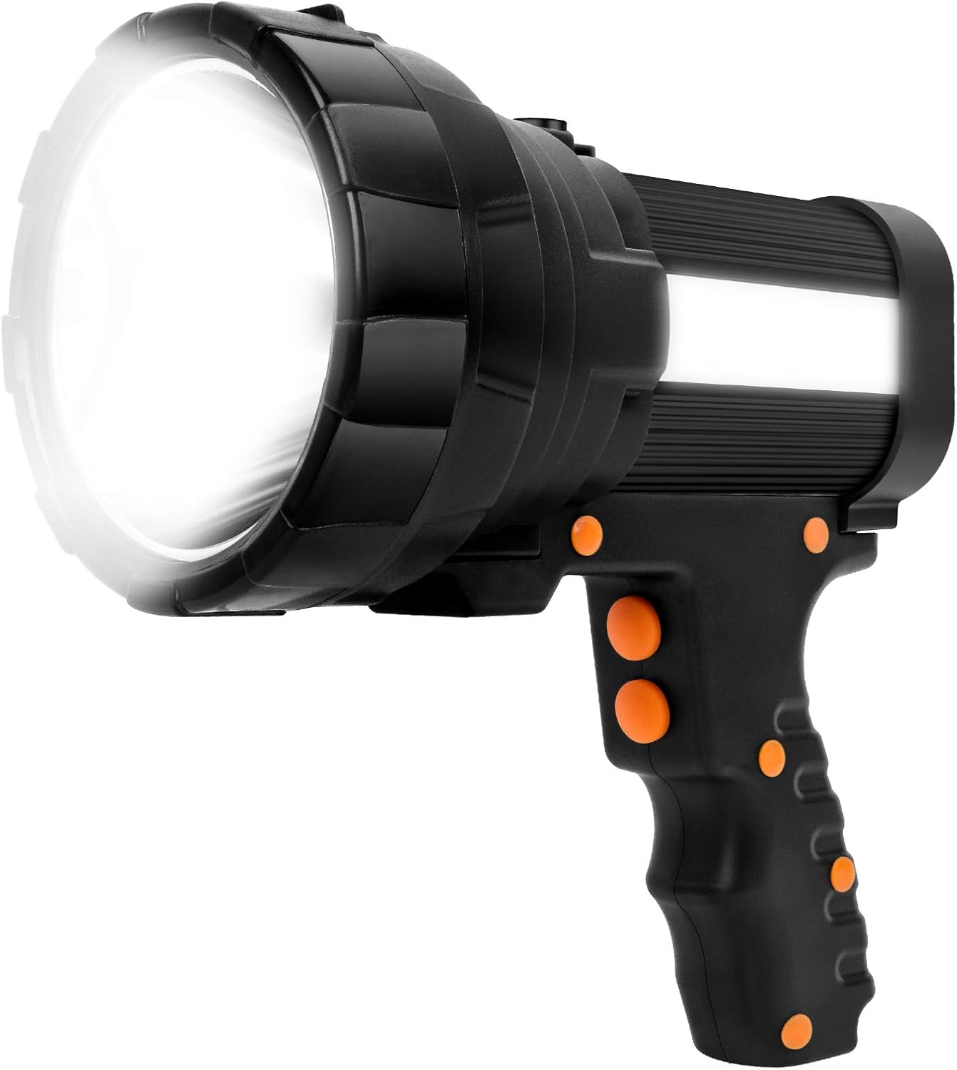 YBQZ BQ953 Rechargeable Spotlight, Super Bright 6000 Lumen LED Flashlight Handheld 10000mAh Long Lasting Large Flashlight Searchlight and Flood Camping Flashlight with Foldable Tripod