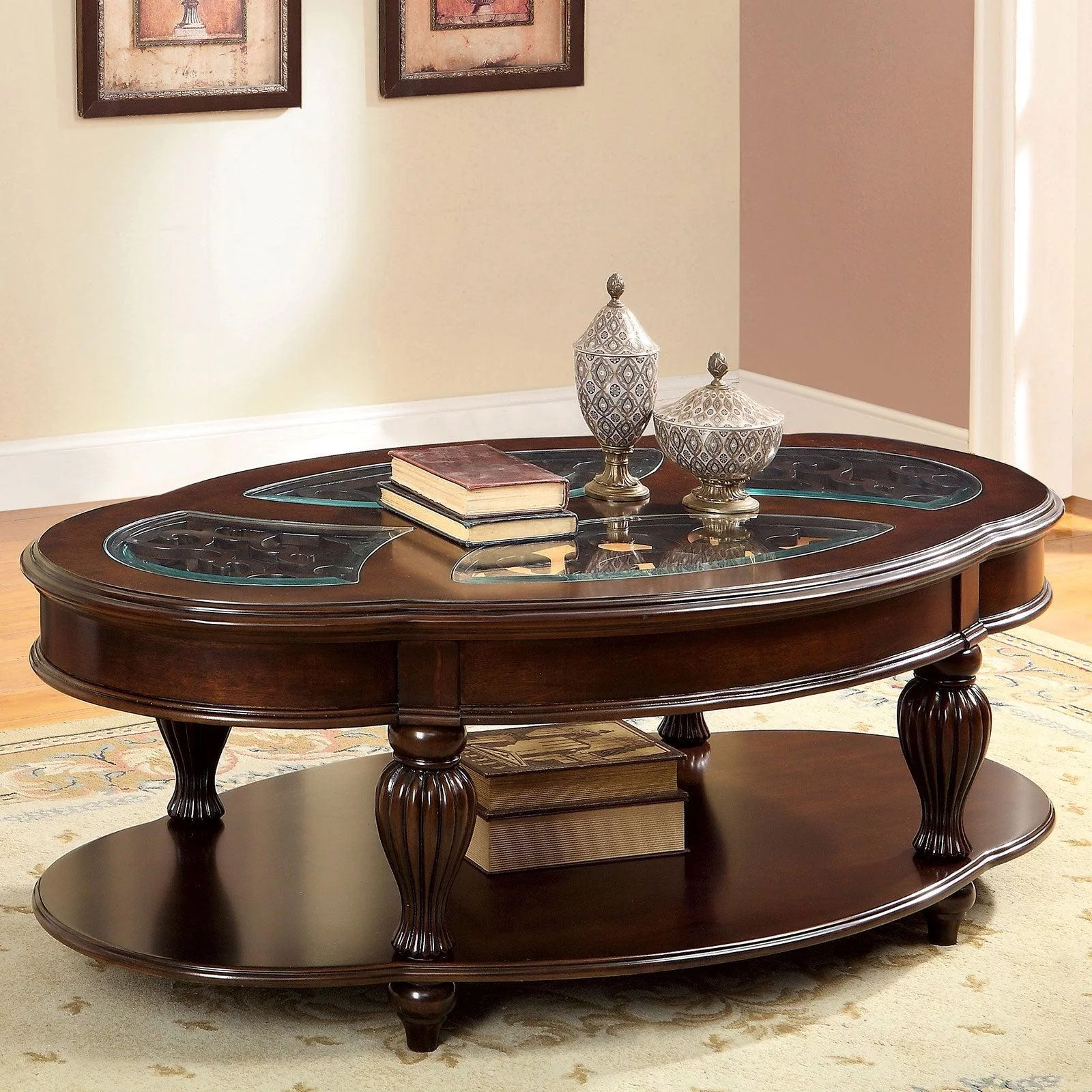Traditional Burgundy & Dark Brown Chenille Sofa and Loveseat FOA Quirino