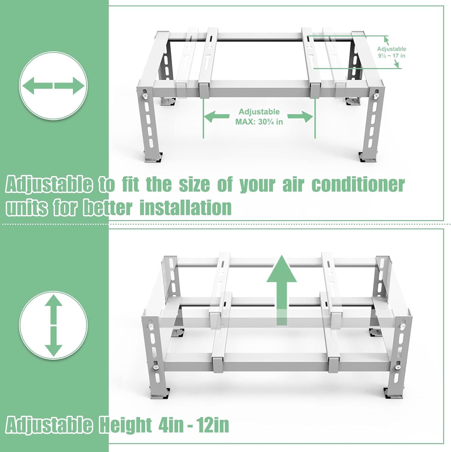 Mini Split Ground Stand for Air Conditioners Heat Pump System,Air Conditioner Bracket for Outdoor AC Unit,Heavy Duty Condenser Stand Base for 9,000-24,000 BTU
