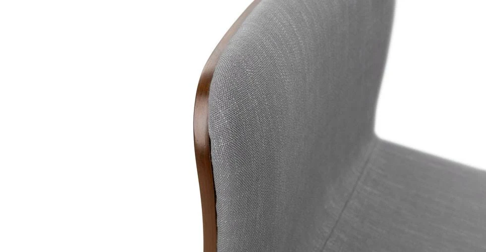 Swivel Bar Stool, Gray Fabric, Walnut Legs | Article Sede Modern Furniture
