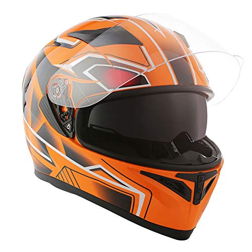 1Storm Motorcycle Full Face Dual Visor Helmet Bundle with Spoiler and Motorcycle Bluetooth Headset: HJK316 Matt Black