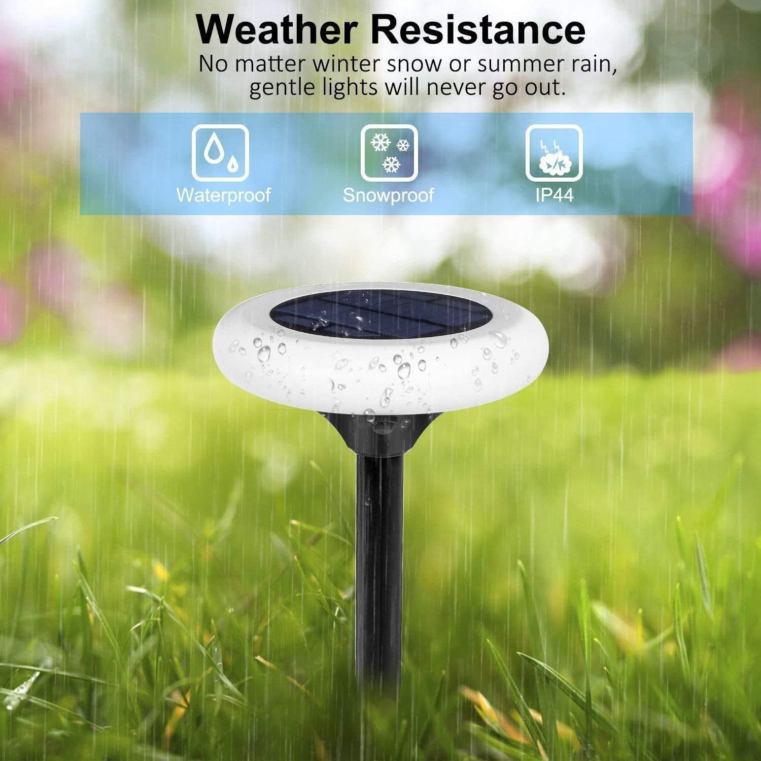 Colourful Solar Lights Outdoor,Fatpoom 7 Color Solar Pathway Lights Outdoor Garden Lights Landscape Lighting Weatherproof Auto On/Off for Garden Lawn Patio Yard Walkway Sidewalk Driveway (4Pack)