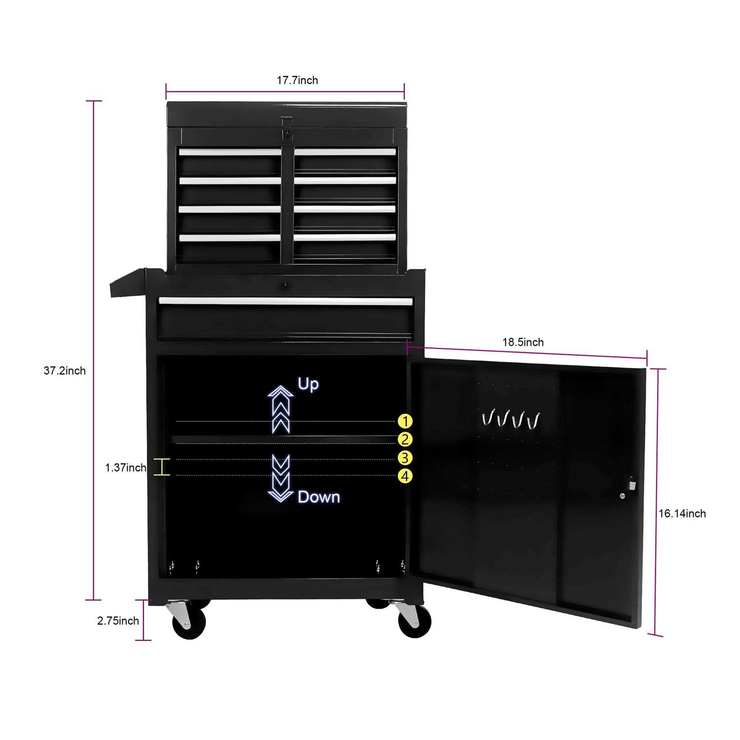 Aoile Rolling Tool Cart with 5 Drawer Tool Box,Tool Chest with Wheels,Tool Storage Organizer Cabinets for Garage - Shop Hardware Tools Online Store
