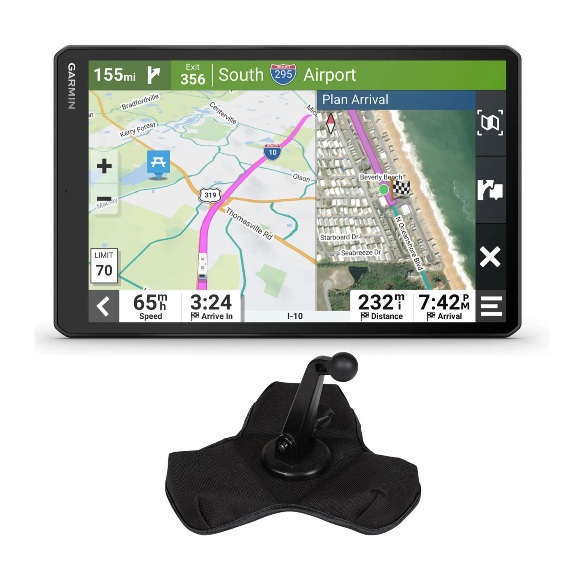 Garmin RV 1095 MT-S RV GPS Navigator with XL Friction Mount - Curated Treasures Market