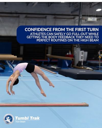 Tumbl Trak 8 Ft Laser Balance Beam with Solid Wood Core Gymnastics Low Balance Training Beam