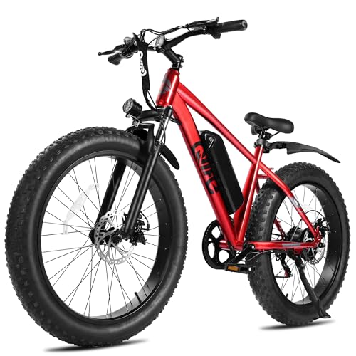 Racer Plus Adult Electric Bicycle, Peak 1000W Motor Electric Bike for Adults, Up to 28MPH 65Miles, 26x4.0 Fat Tire Electric Mountain Bike with 48V 13AH Battery, 7 Speed Front Suspension E Bike