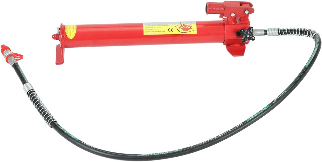 20 Ton Porta Power Kit - 2M(78.7 inch) Oil Hose Hydraulic Car Jack Ram for Loadhandler Truck Bed Unloader Farm and Hydraulic Equipment Construction - Red
