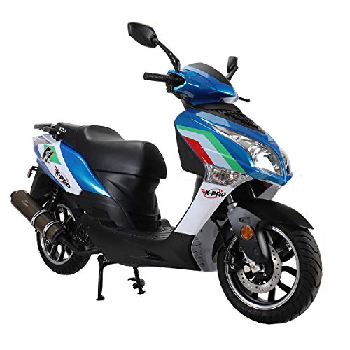 X-PRO 150cc Moped Street Gas Moped 150cc Adult Bike with 13" Aluminum Wheels! (Blue)
